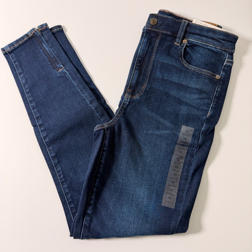 American Eagle Highest Rise Jegging Ne(x)t Level Stretch Night Time Navy 10 Reg